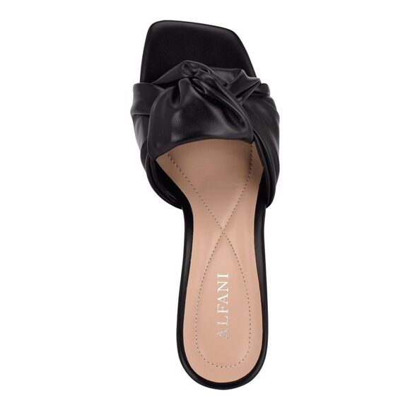 ALFANI Womens Black Strap Niah Square Toe Kitten Heel Slip On Heeled Sandal 6 M - Picture 3 of 4